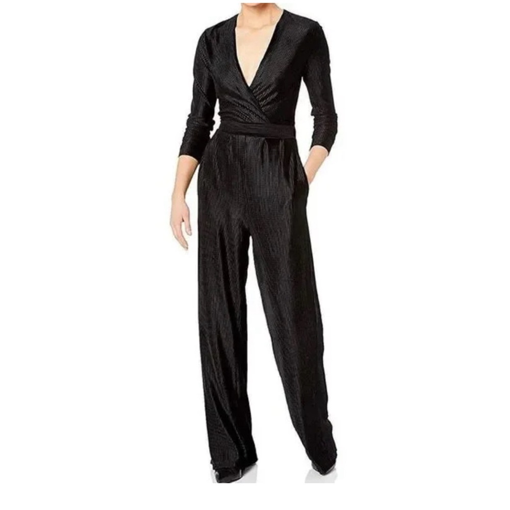 BCBGeneration Elegant Black V-Neck Jumpsuit